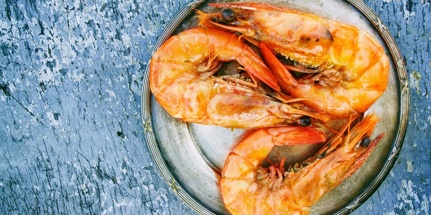 View of Fresh seafood available in the various dining restaurants on Blue Point Beach.