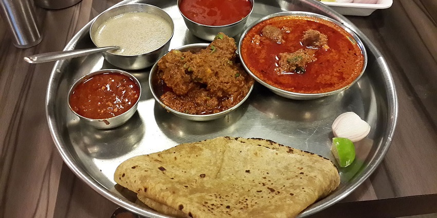 Maharashtrian traditional thali is most favoured meal near Asherigad Fort