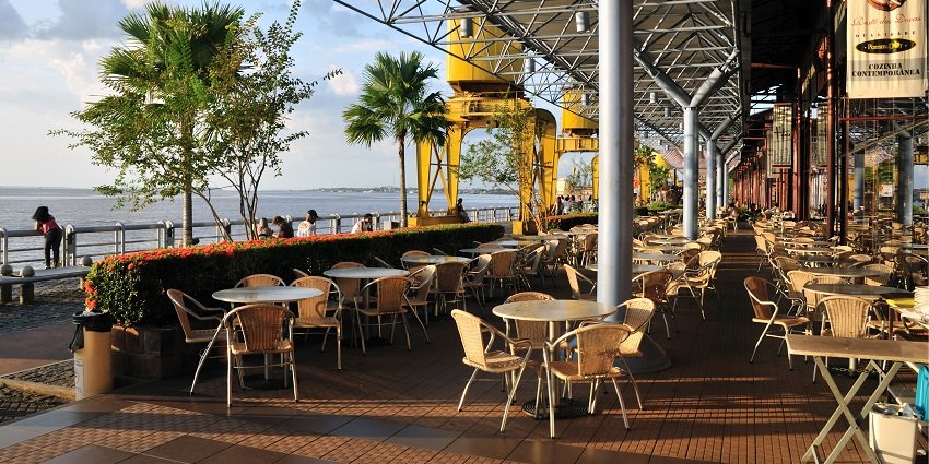 Image of food court with beach side view during day time - Lakshadweep Islands
