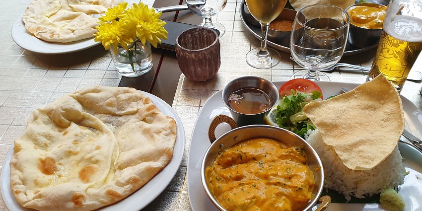 An image of Indian dish in a restaurant near Chandan Vandan Fort, Satara, Maharashtra.