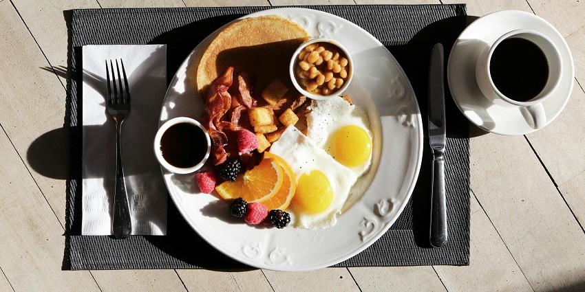 An image of food available with outdoor seating.
