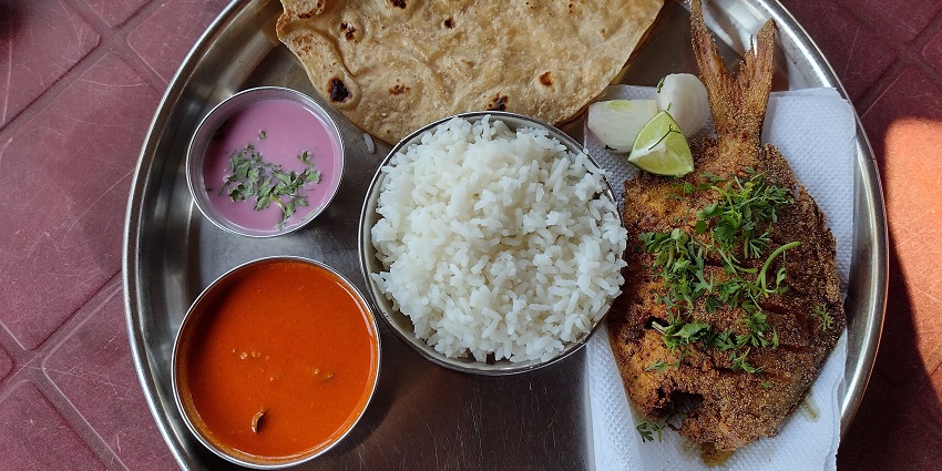 Authentic thali served at a local restaurant nearby