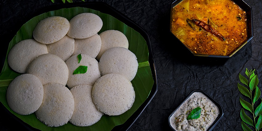 Idli sambar, an authentic dish, served at a local restaurant nearby