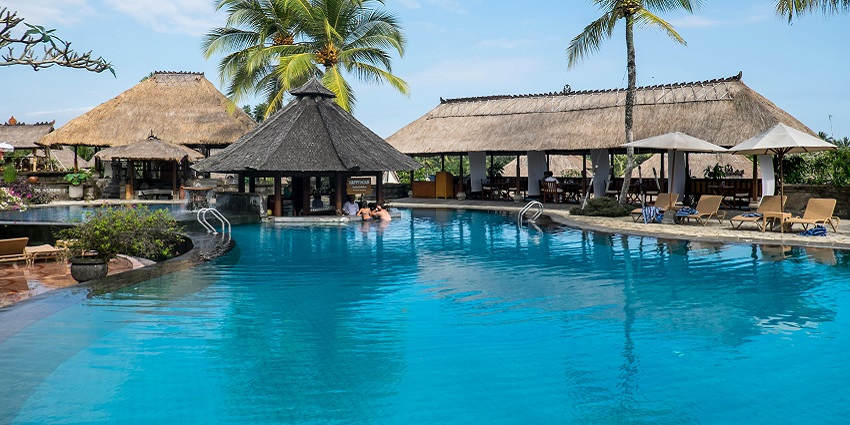 Swimming pool Inside a resort near the temple
