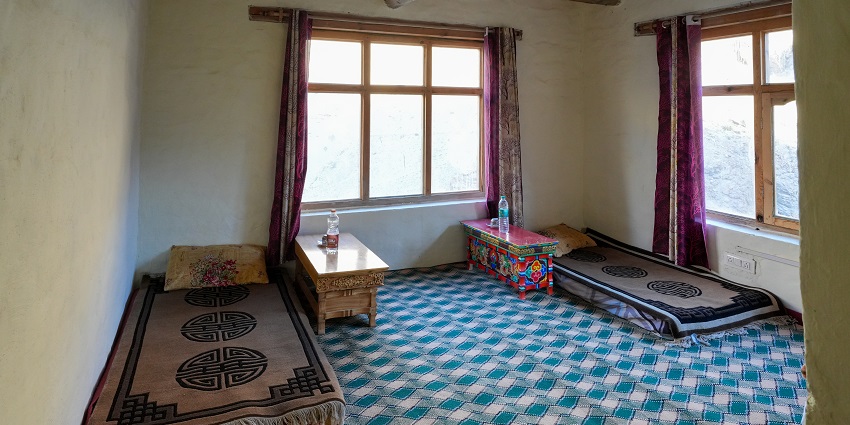 Snapshot from the inside of the Guest House Phuktal Zanskar in the Himalayas