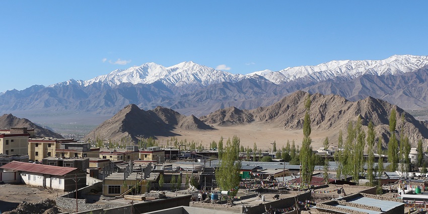 Panoramic view of the beautiful Grand Dragon view Hotel amidst the ranges of Himalaya