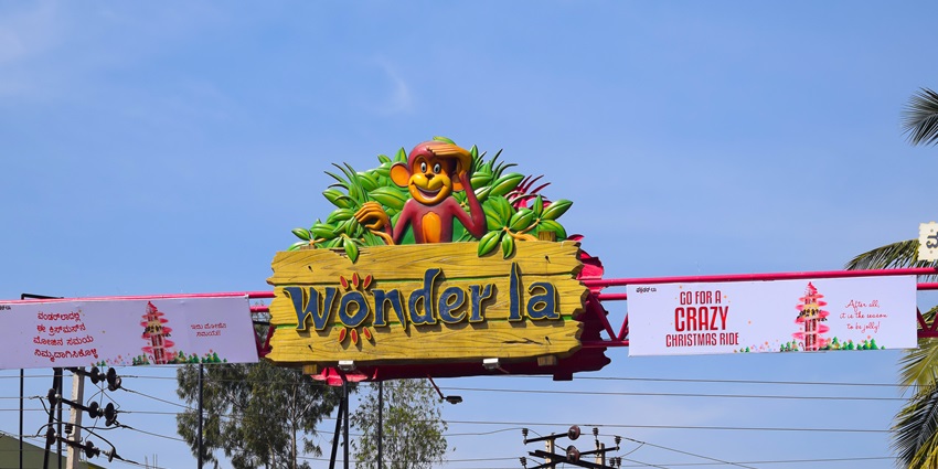 An image of Wonderla Amusement Park is one of the places to visit Bangalore with family.
