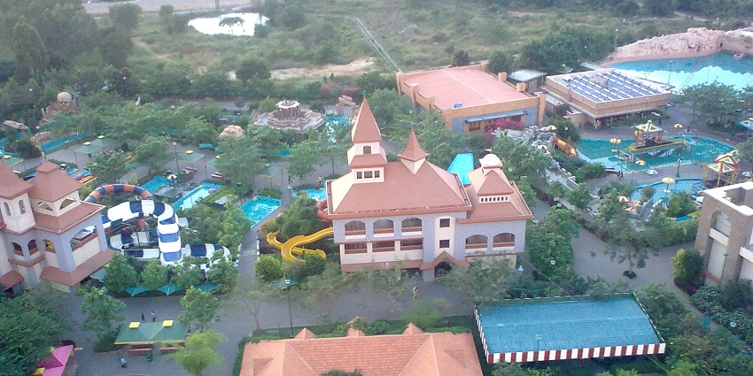 An aerial picture of the Wonderla Resort in Bangalore