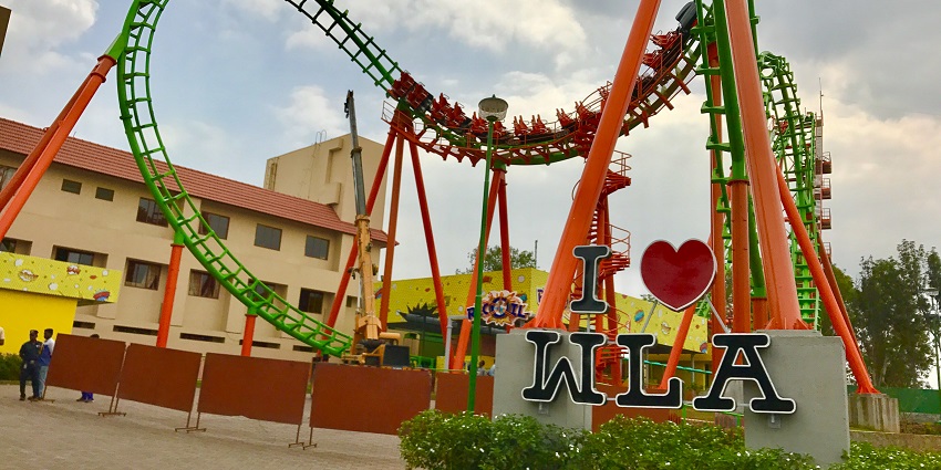 Thrilling roller coaster ride at Wonderla, one of the must places to visit in Bangalore for adventure lovers