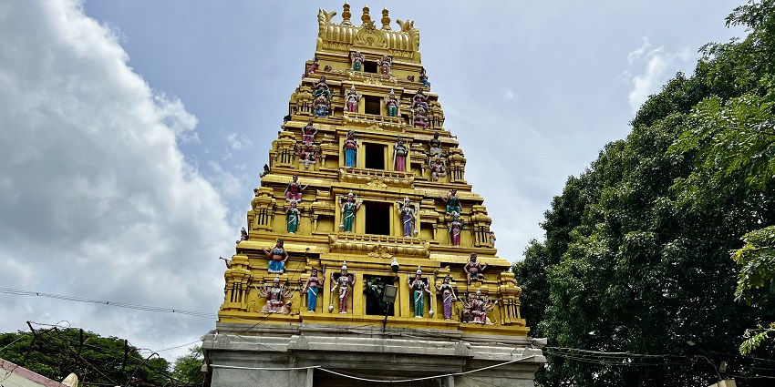 The exciting and beautiful designs and sculptures at the top of Nimishamba Temple