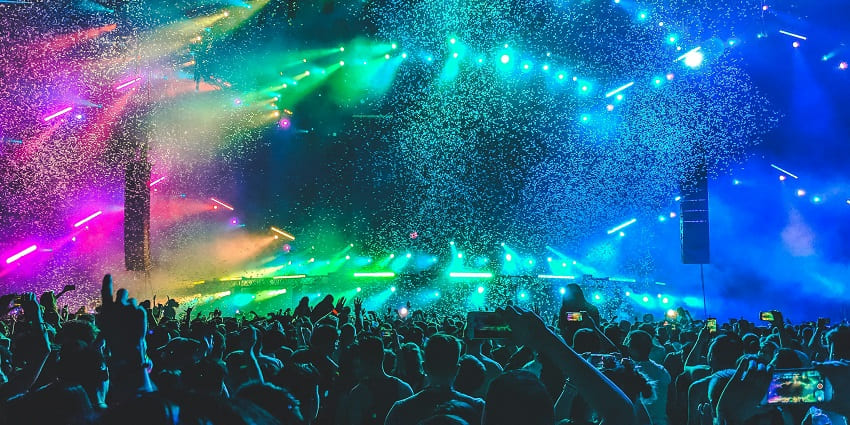View of a lively scene in Xora, a club that host some of the best techno parties in Hyderabad