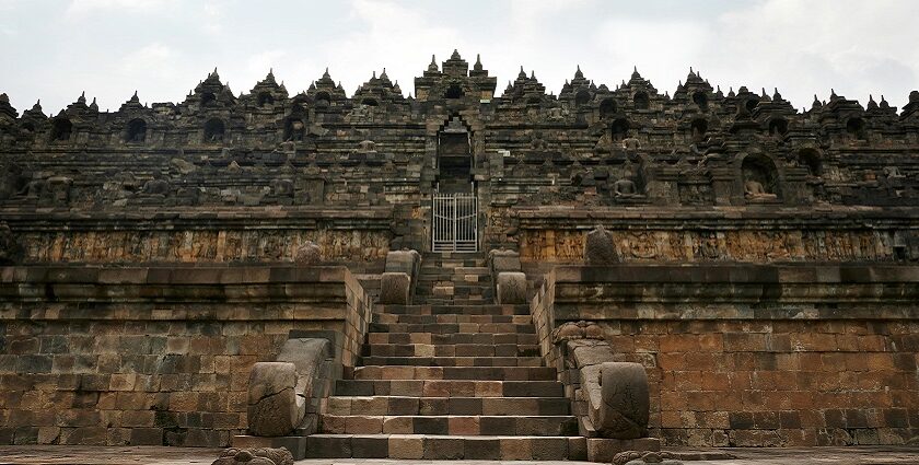 The breathtaking view of Borobudur Temple, a UNESCO World Heritage site in Indonesia