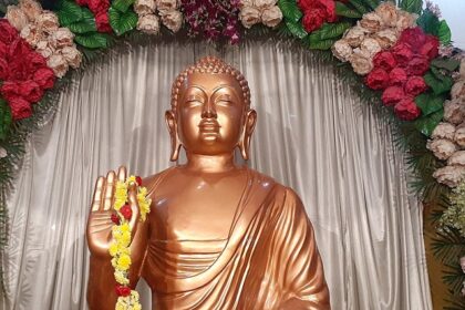 Beautiful Buddha Vihar in Perambur, Chennai, showcasing South Indian architecture.