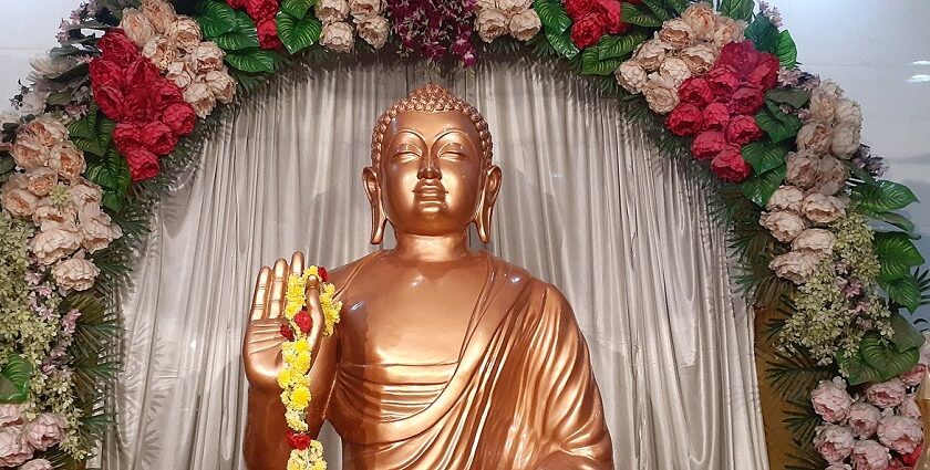 Beautiful Buddha Vihar in Perambur, Chennai, showcasing South Indian architecture.