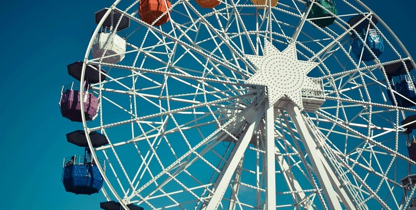 A glimpse of a majestic ferris wheel nestled in an adventure park of Karnataka.