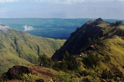 Scenic view of the mount Rinjani national park , one of the best destiantions for adventurers and hikers