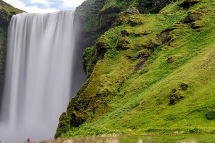 A top view of the mountain landscape surrounding the Nangartas Waterfall in Maharashtra