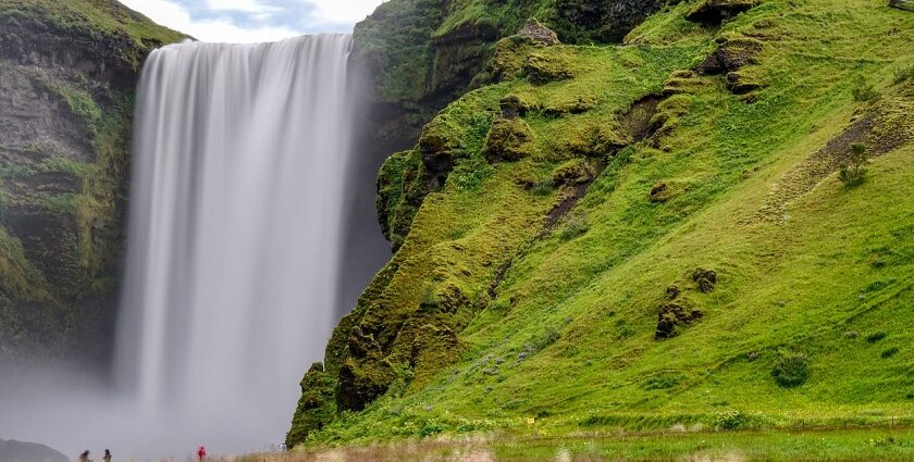 A top view of the mountain landscape surrounding the Nangartas Waterfall in Maharashtra