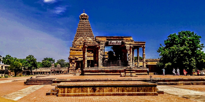 The mesmerising view of the temple at Tanjore in India where you can plan a two-day trip.