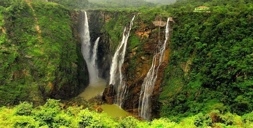 View of Kethohalli waterfalls, one of the best places to visit in Channapatna