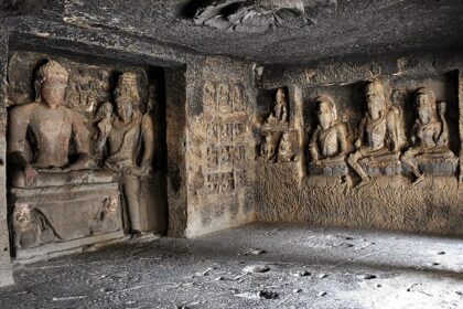 Inside the serene halls of Ellora caves, one of the most famous places to visit near Aurangabad within 200km