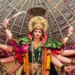 Image of Maa Durga idol in a temple - set on a peaceful journey by exploring the sacred temples in karjat