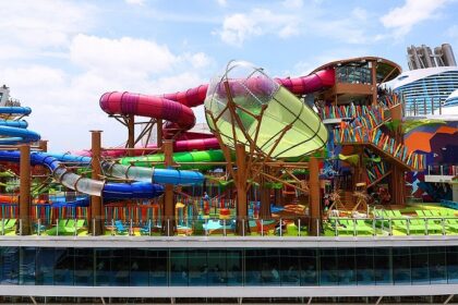 Vibrant roller coaster ride in waterparks in Jodhpur, showcasing thrilling slides and family fun.