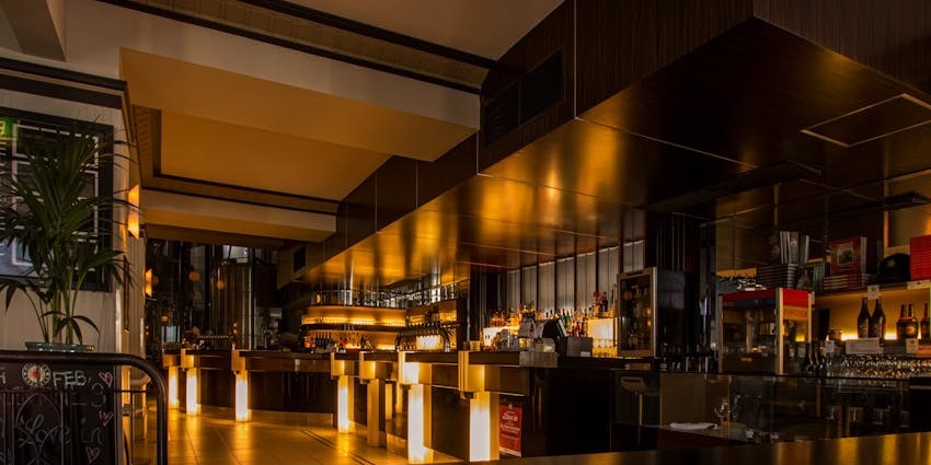 Luxurious ambience inside the Above Sea Level lounge, one of the places to visit in Chennai at night.