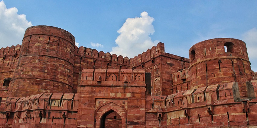 The stunning Agra Fort in , a UNESCO World Heritage Site