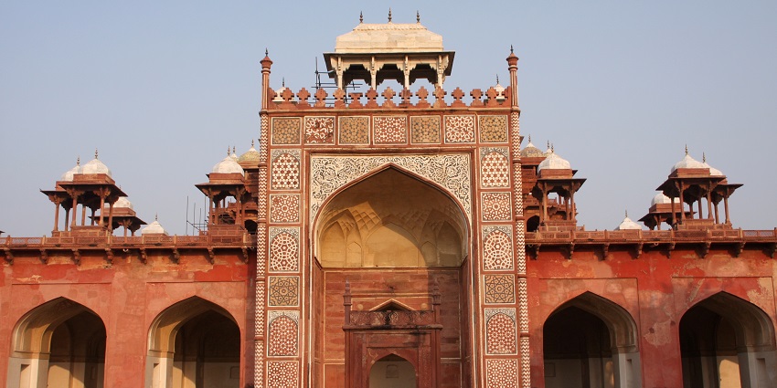 A view of inscriptions at Akbar's Tomb, one of the popular destitutions near Jama Mosque.
