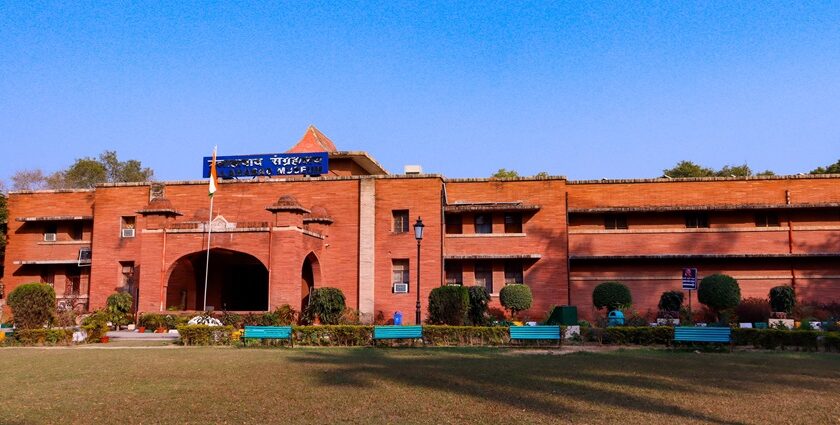 A glimpse of the entrance of Allahabad Museum, a hub of art and history in Prayagraj.