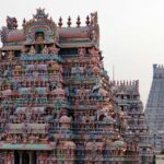 Ranganathaswamy Temple with ornate architecture, tall gopuram and other temple structures.