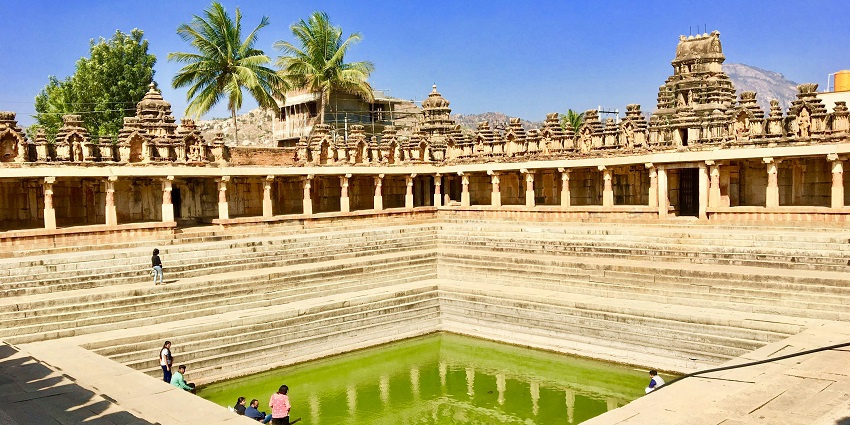 Sridhar Temple with carved pillars and ornamental detailing in the stone