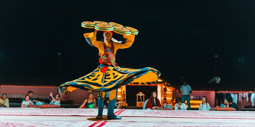 An Image referring to the cultural events at the night in Pondicherry