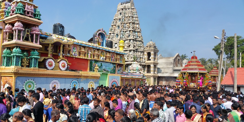 View of the celebration of the local festival at the Tiruvottiyur Temple