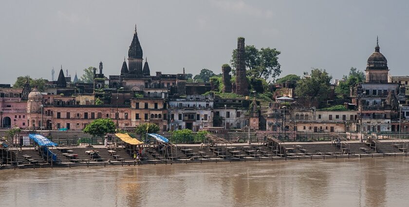 A view of the ancient city of Ayodhya in India, in the Ayodhya district of Uttar Pradesh.