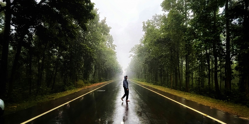 Road in a Forest around Bankura, one of the picturesque hill stations near Durgapur.