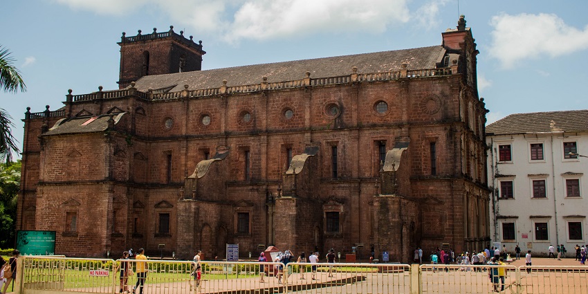 Basilica of Bom Jesus is a famous church located in Goa known for its unique architecture.