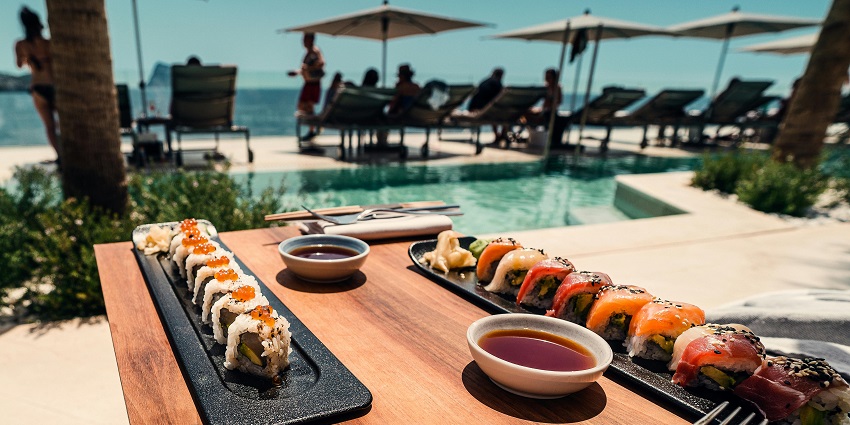 Image of food at Bay View, a popular beach restaurant in Chennai
