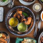 A picture of the popular food in North India served in a restaurant in Allahabad