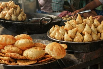 A vibrant spread of local delicacies showcasing the best food in Varanasi.