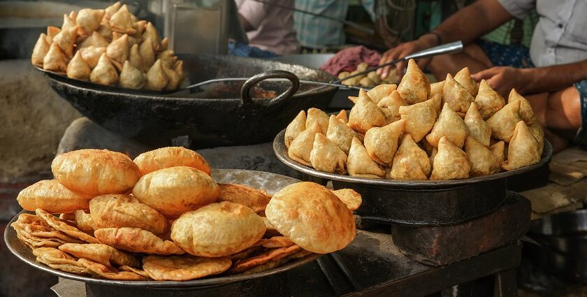 A vibrant spread of local delicacies showcasing the best food in Varanasi.