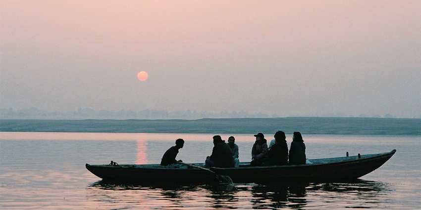 A tranquil scene of Barua Sagar Fort in the early morning.