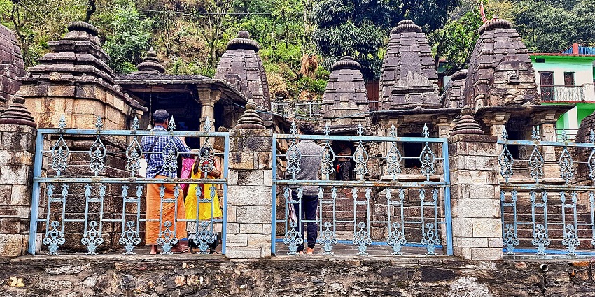 A frontal view of a historical temple, which is one of the best places to visit near Auli Uttarakhand