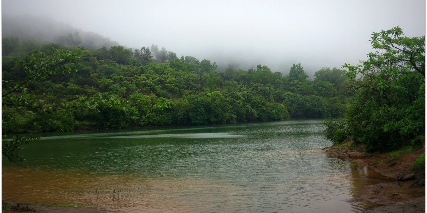 A majestic view of Bhushi Dam, a popular tourist attraction nearby