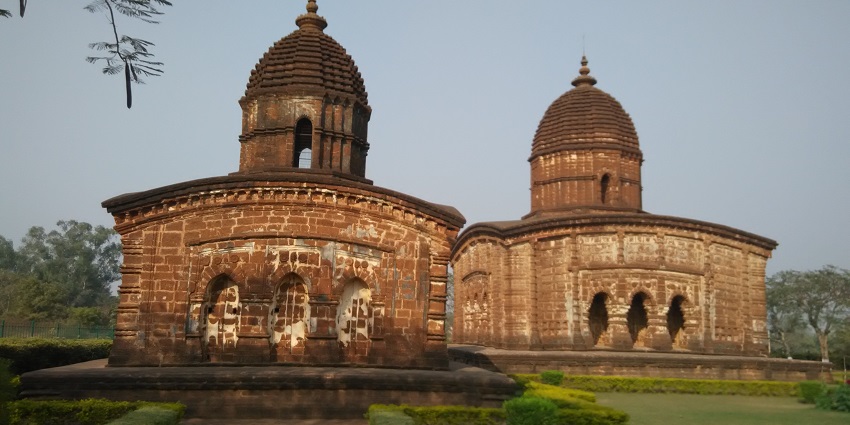 View of a historical building in Bishnupur's rich heritage, ideal spot for history lovers