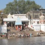 A picture of a Sacred Temple at a ghat along the river Ganga in Bithoor, Kanpur