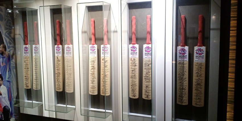 Autographed bats in Blades of Glory Cricket Museum.