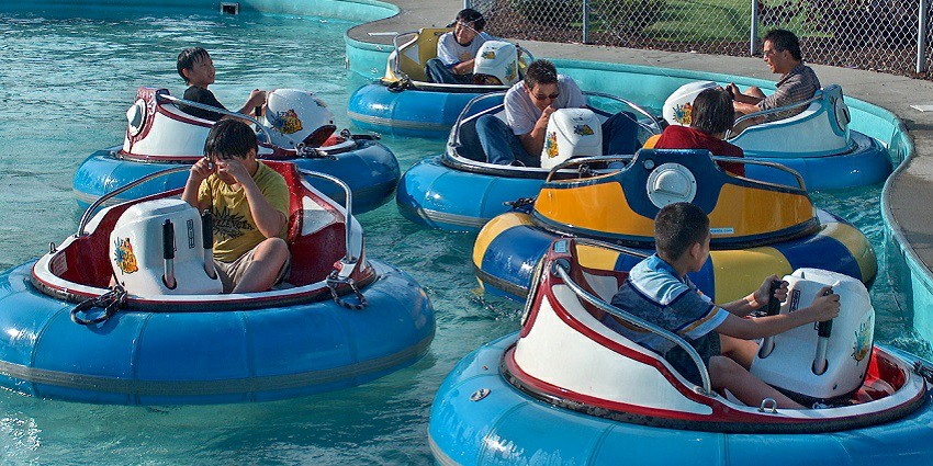 An image of a bumper ride, highlighting the thrill of a popular water sport