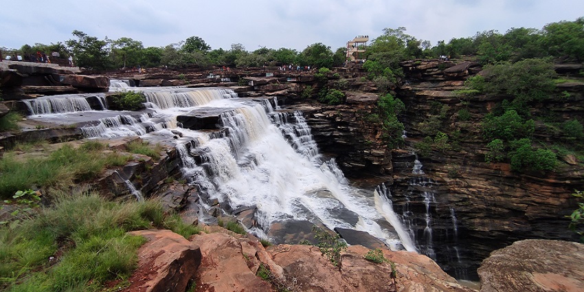 A waterfall in the Chandra Prabha Wildlife Sanctuary in Uttar Pradesh